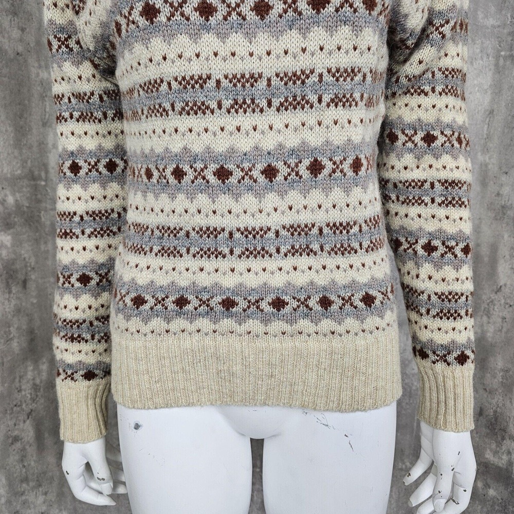 Vintage McGregor S Wool Blend Fair Isle Eclectic Grandpa Sweater Ski Winter - Picture 3 of 7
